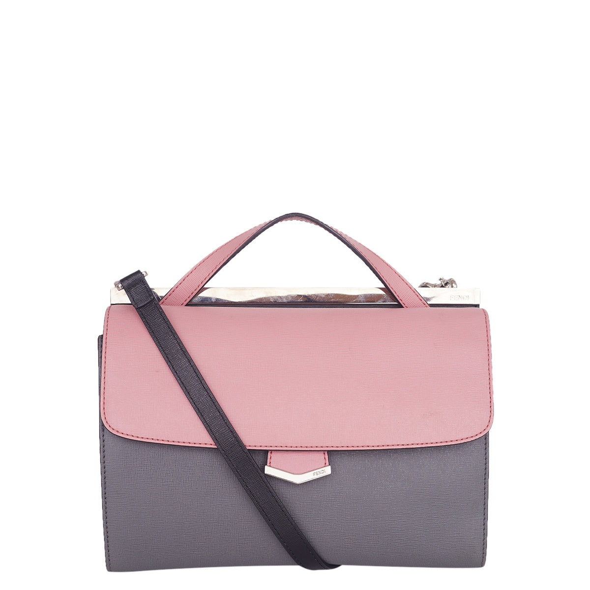 Bolsa Fendi Demi Jour Cinza e Rosa