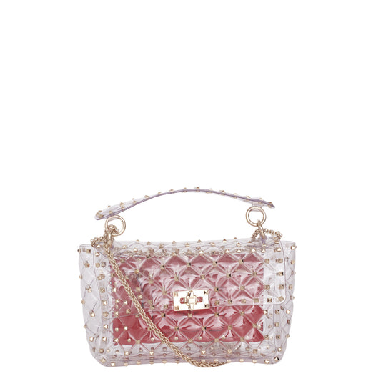 Bolsa Valentino Transparente com Studs