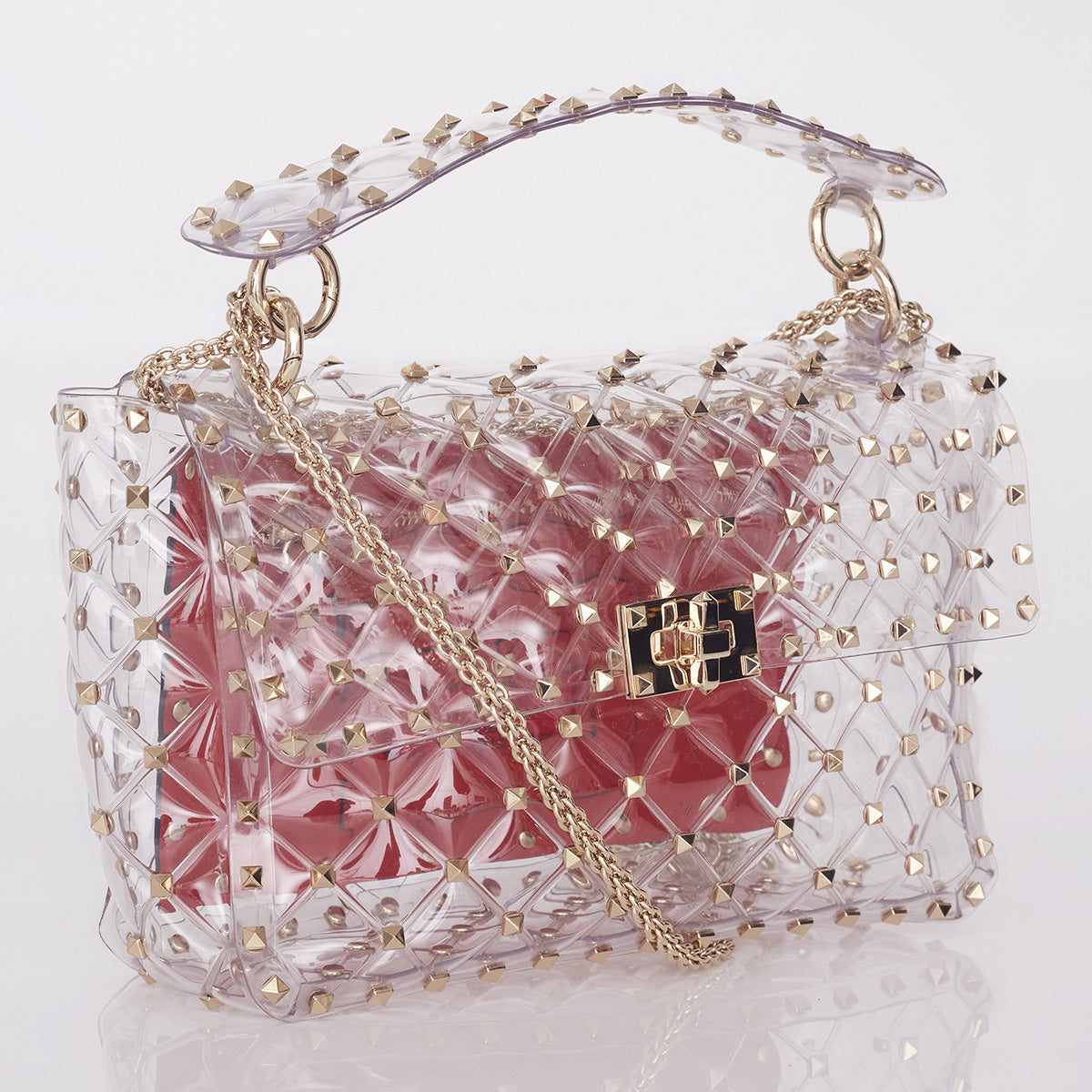 Bolsa Valentino Transparente com Studs