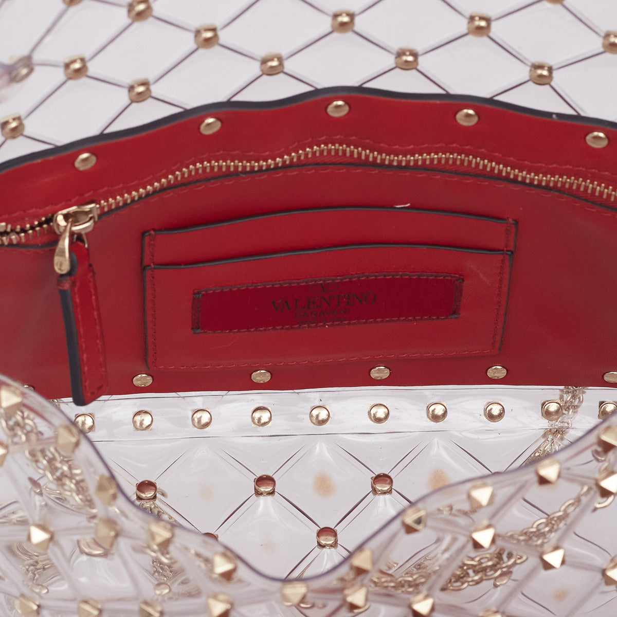 Bolsa Valentino Transparente com Studs