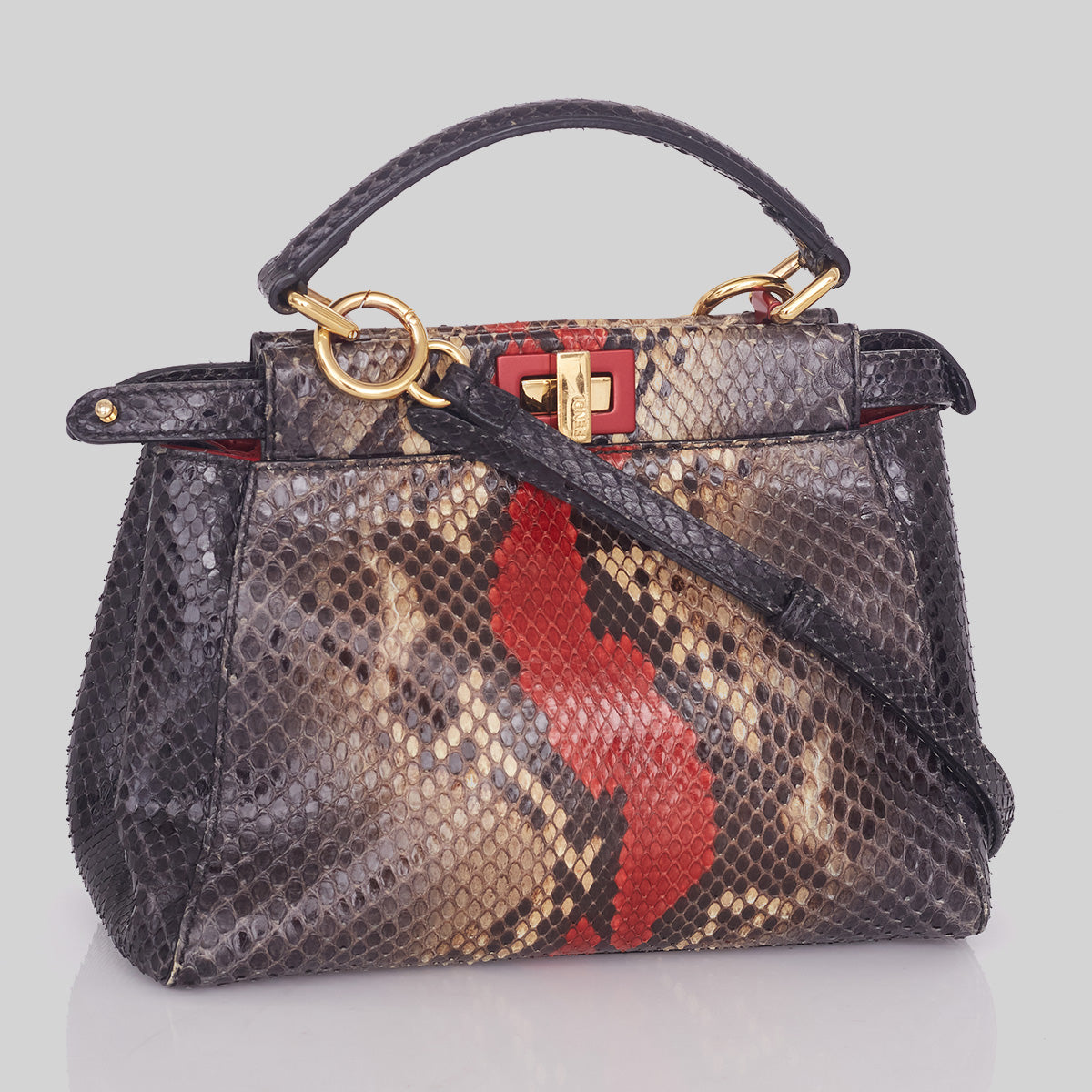 Bolsa Fendi Peekaboo Python