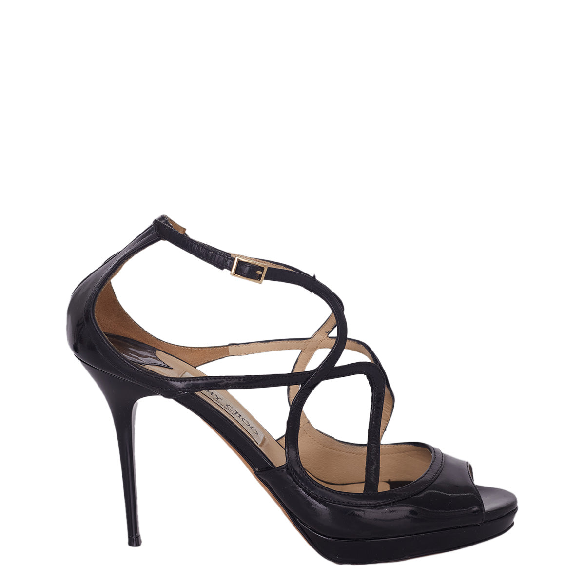 Sandalia Jimmy Choo Preta de Verniz TAM. 37 BR