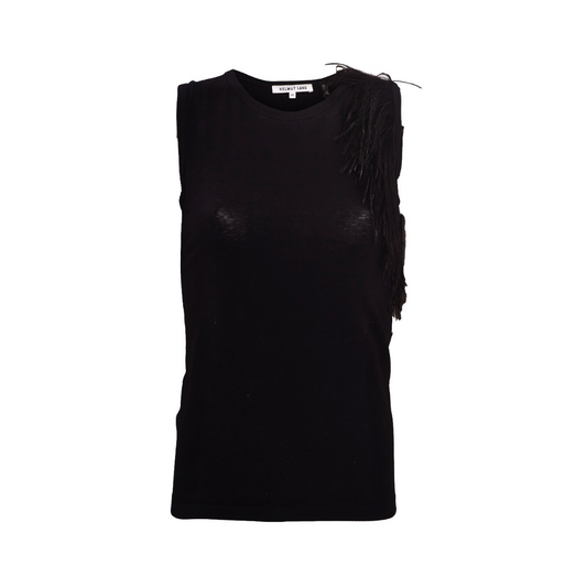 Blusa Helmut Lang Plumas Preta Tam. PP Br