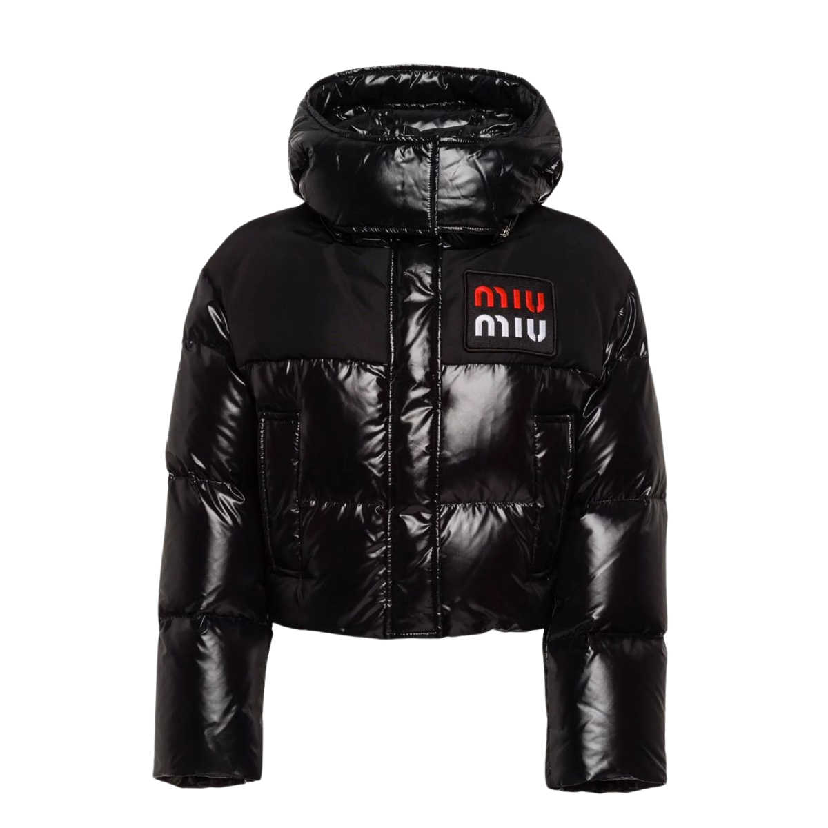 ⁠Jaqueta Miu Miu Puffer Preta Tam. 34 Br