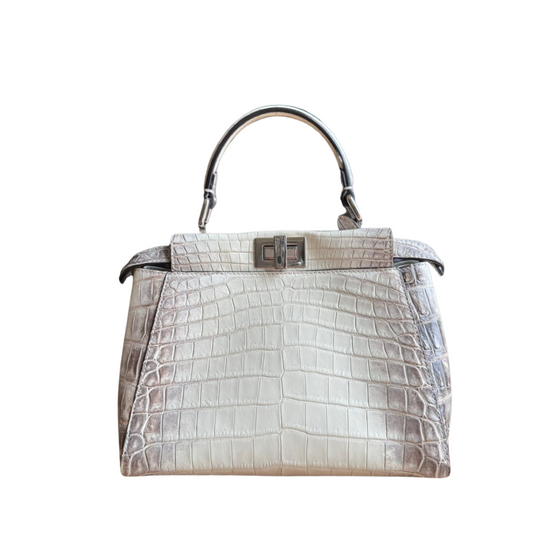 Bolsa Fendi Peekaboo Cinza Croco Himalaia