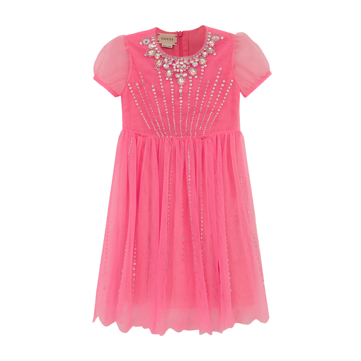 Vestido Gucci Infantil Rosa Neon Bordado TAM. 2 BR