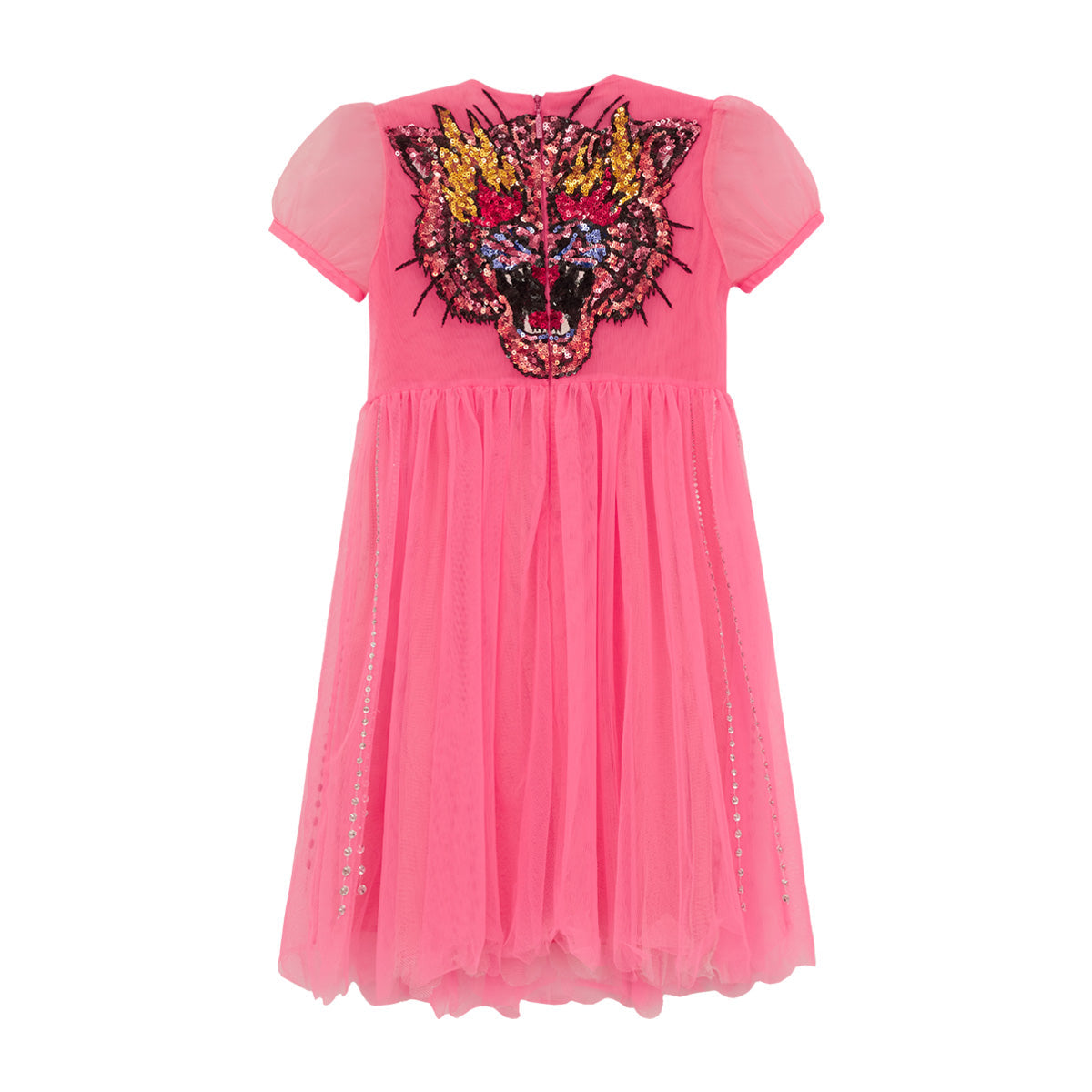 Vestido Gucci Infantil Rosa Neon Bordado TAM. 2 BR