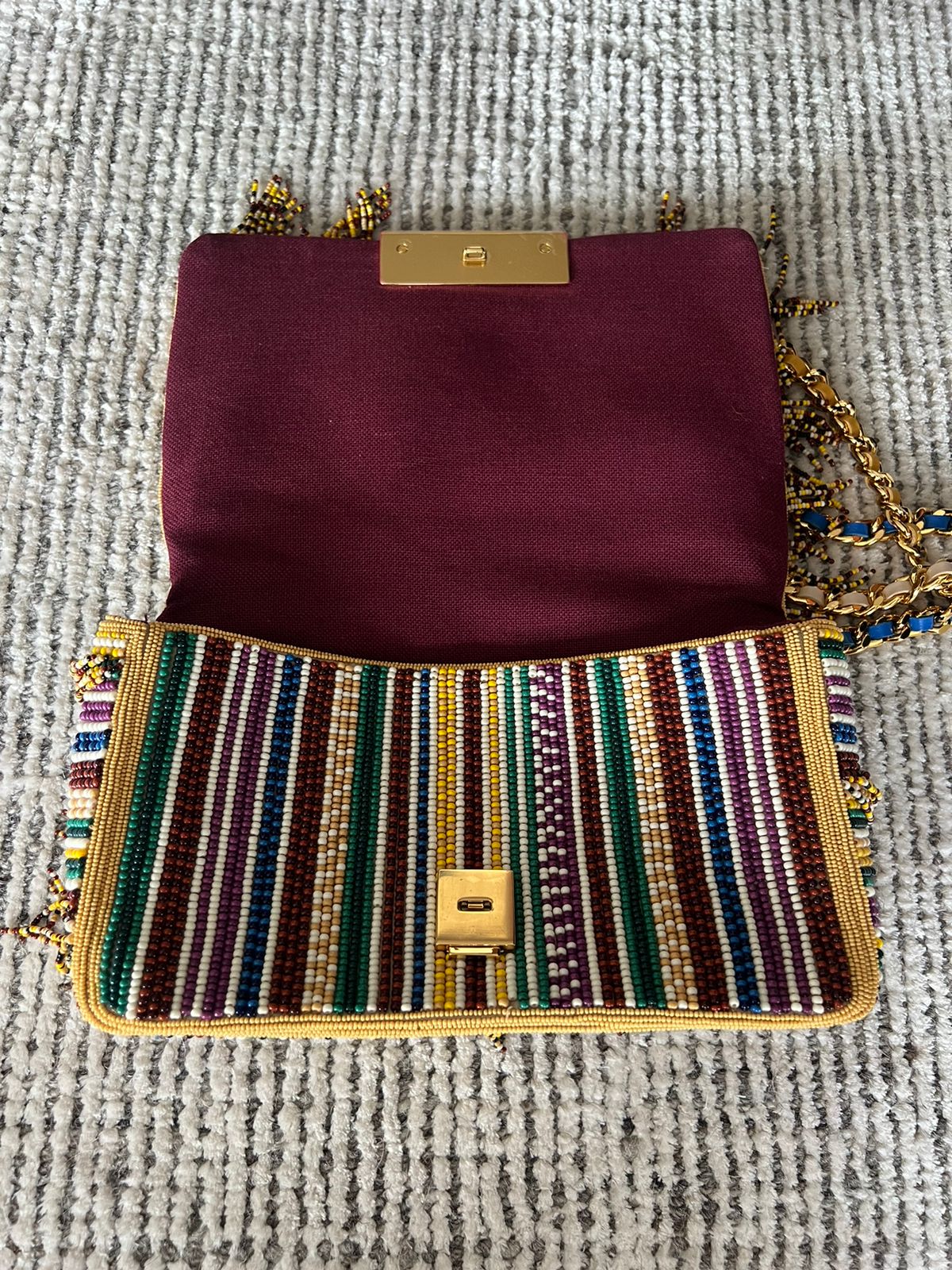 Bolsa Carolina Herrera Bordada Multicolorida