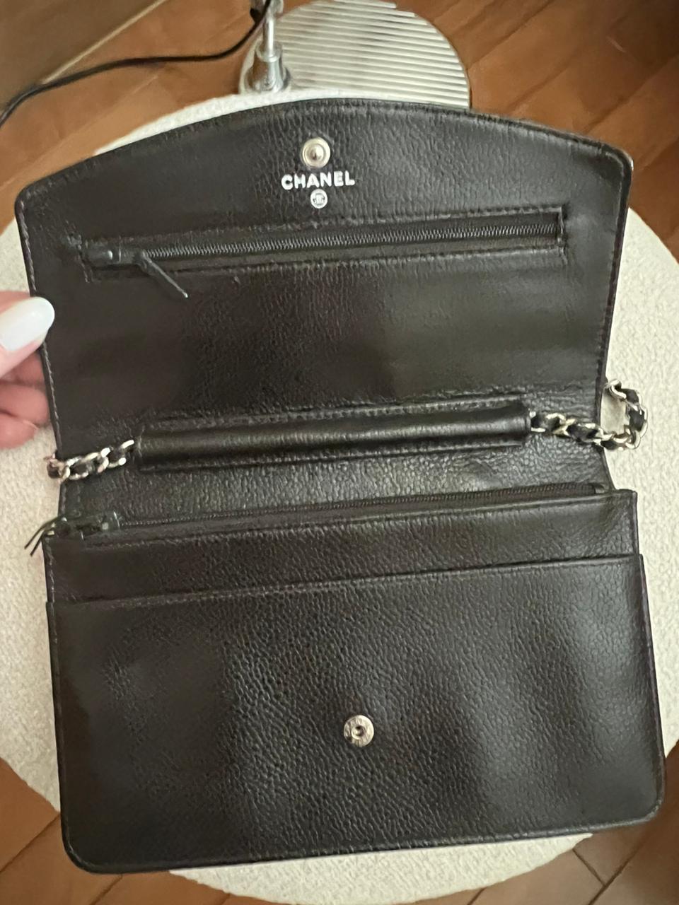 Bolsa Chanel TIMELESS CC WALLET ON CHAIN Café