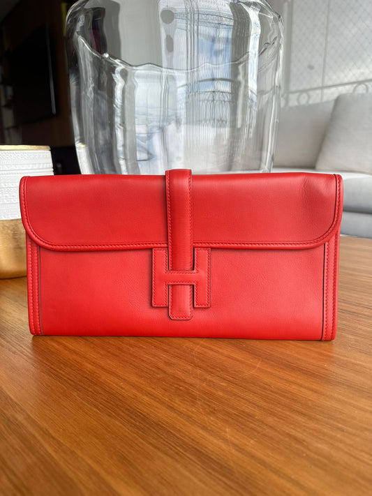 Clutch Hermès Jige Vermelha