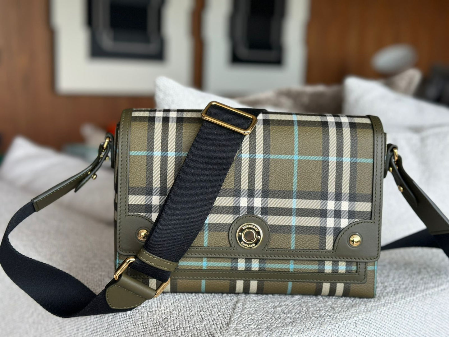 Bolsa Burberry Check Note Verde