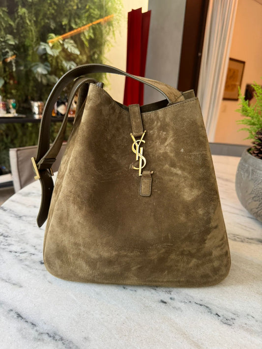 Bolsa Saint Laurent Le 5 à 7 Suede Verde