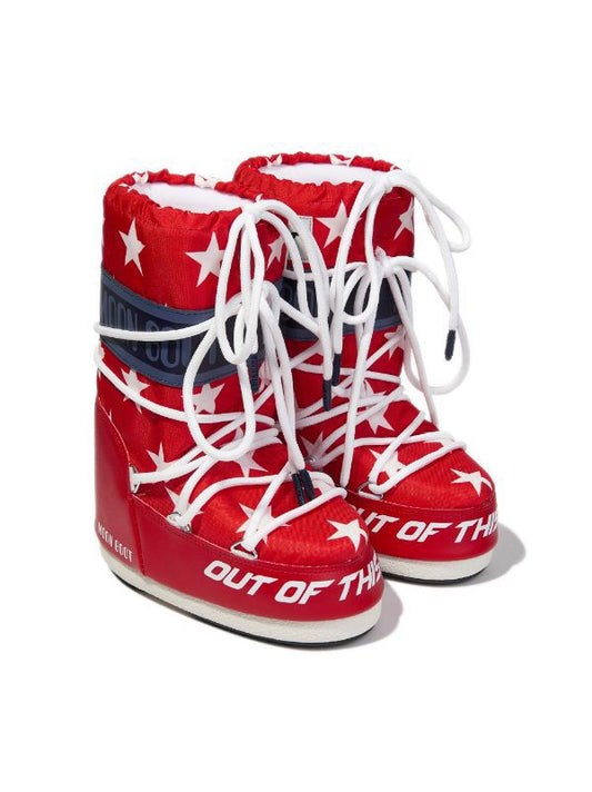 Moon Boot Ski Icon Vermelha com Estrelas Tam. 35 Br