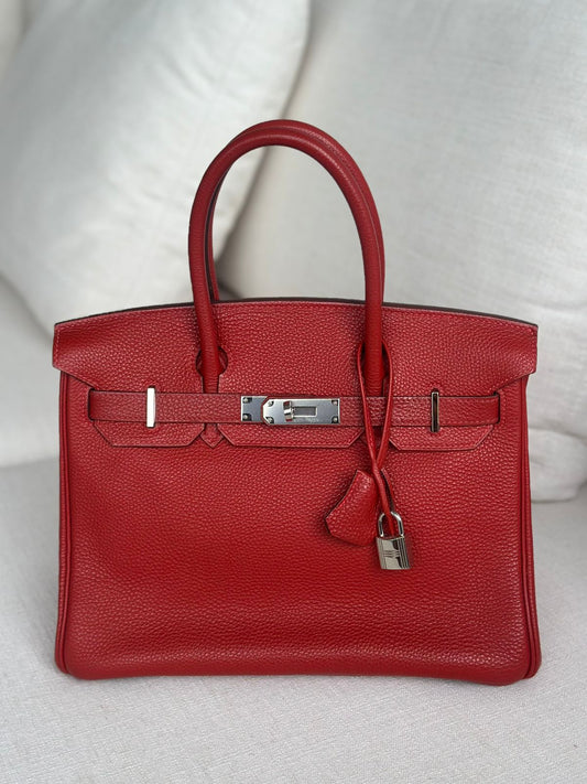 Bolsa Hermès Birkin 30 Vermelha