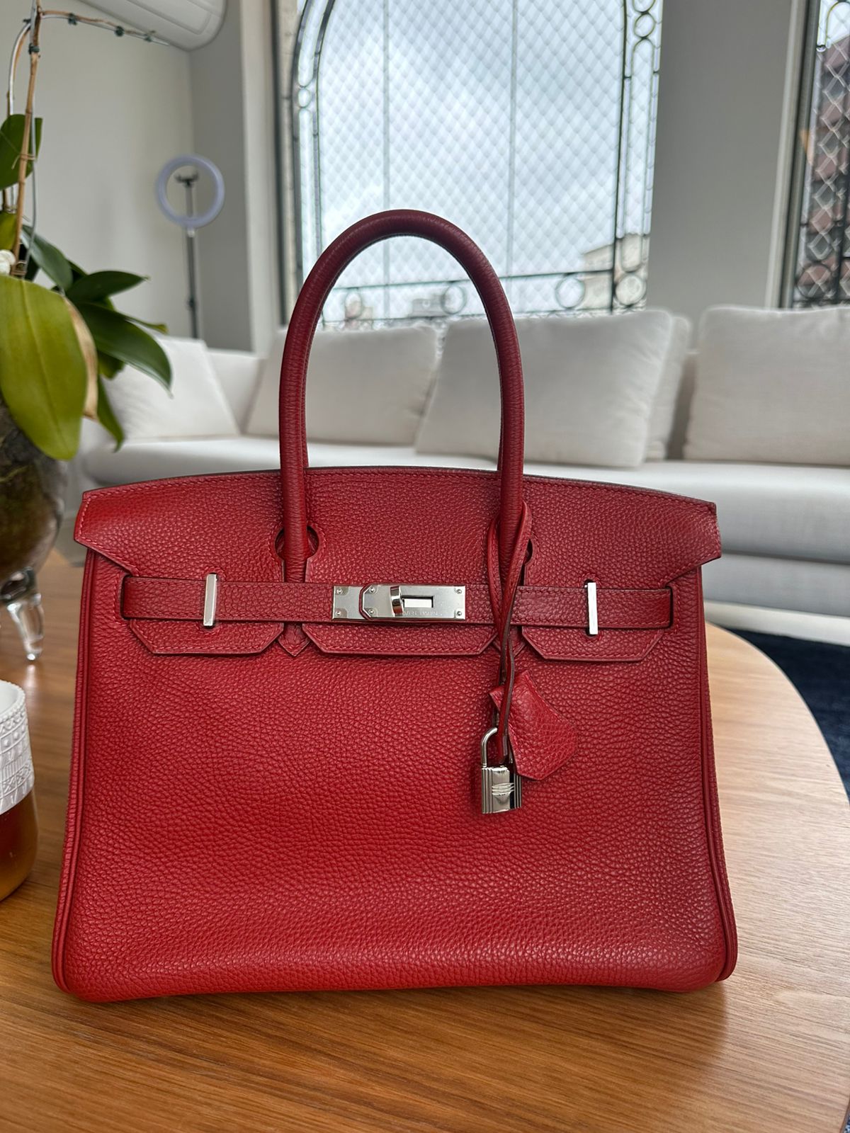 Bolsa Hermès Birkin 30 Vermelha