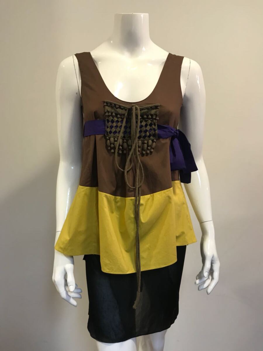 Blusa Marni marrom com amarelo