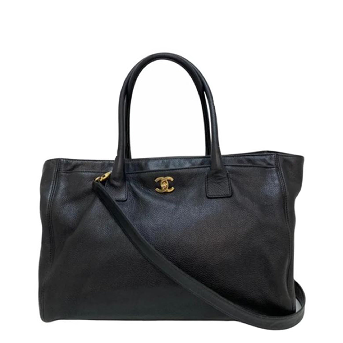 Bolsa Chanel Executive Preta c/ Ferragem Dourada