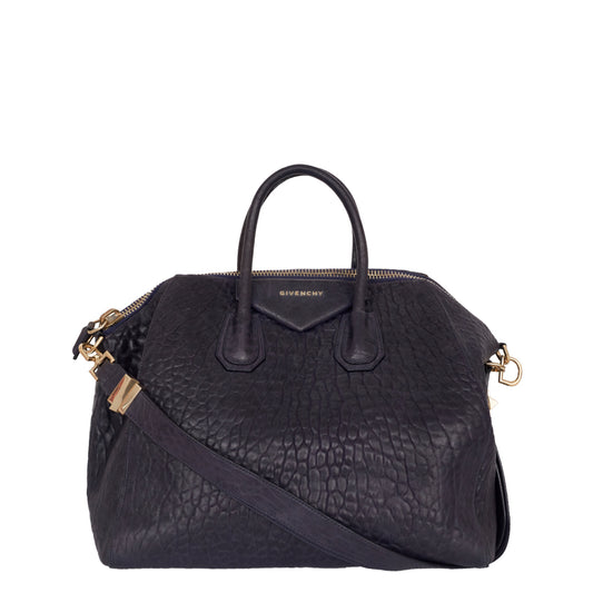 Bolsa Givenchy Antigona Texturizada Azul Marinho