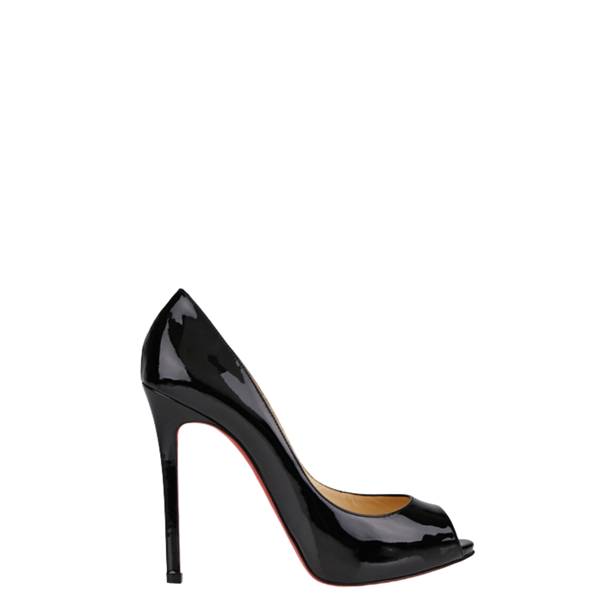 Sapato Louboutin Peep Toe Preto Tam. 34,5 Br