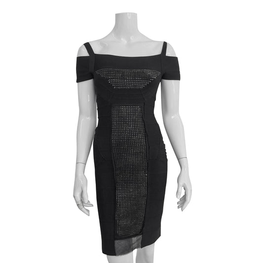 Vestido Herve Leger Taxas Preto Tam. s