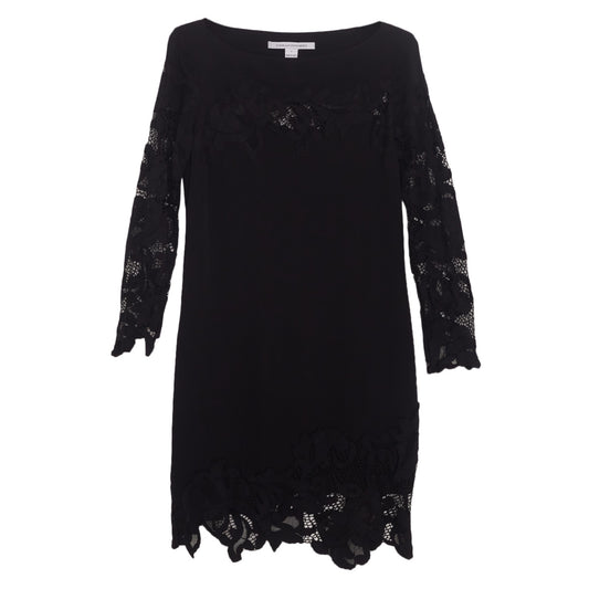 Vestido Diane Von Fusternberg Preto com Renda Tam. 2