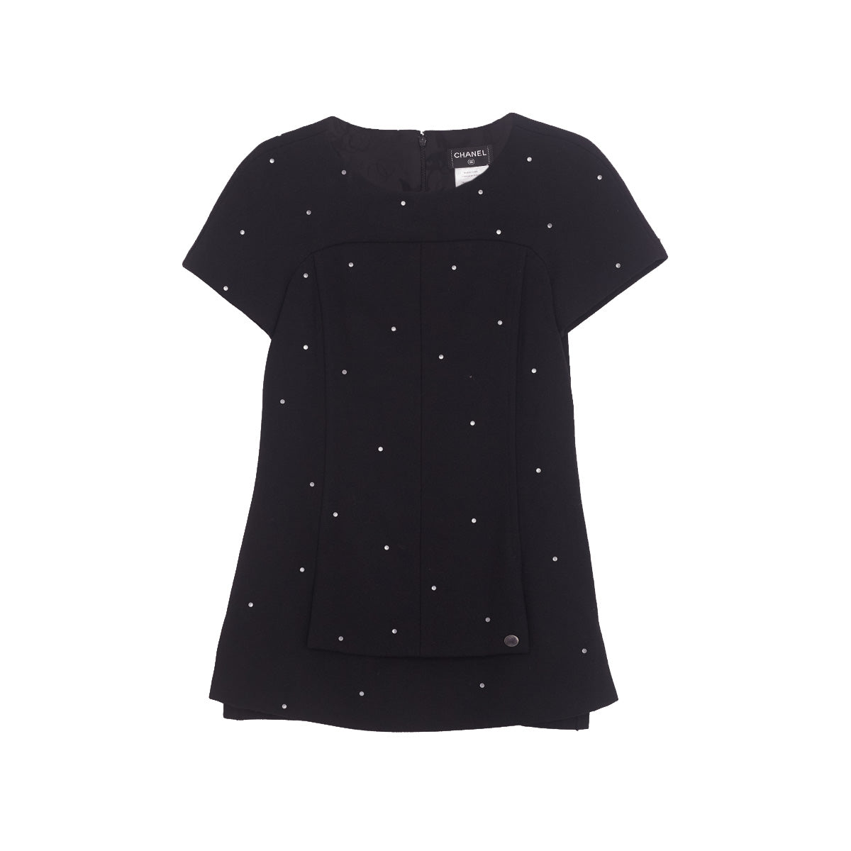 Blusa Chanel Preta com Pontos de Brilho Tam. 36 Fr