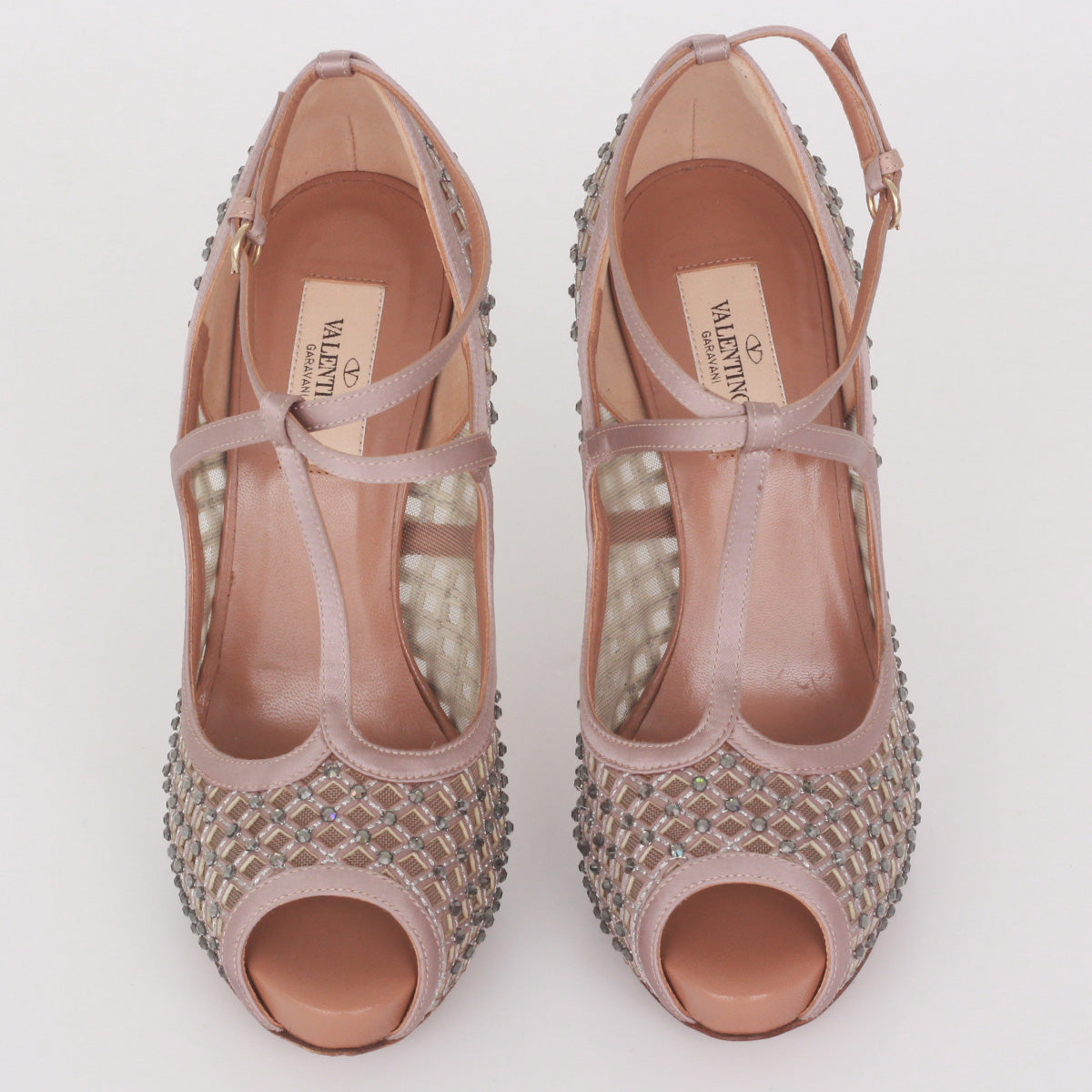 Peep Toe Valentino Nude c/ Pedraria Tam. 36 Br