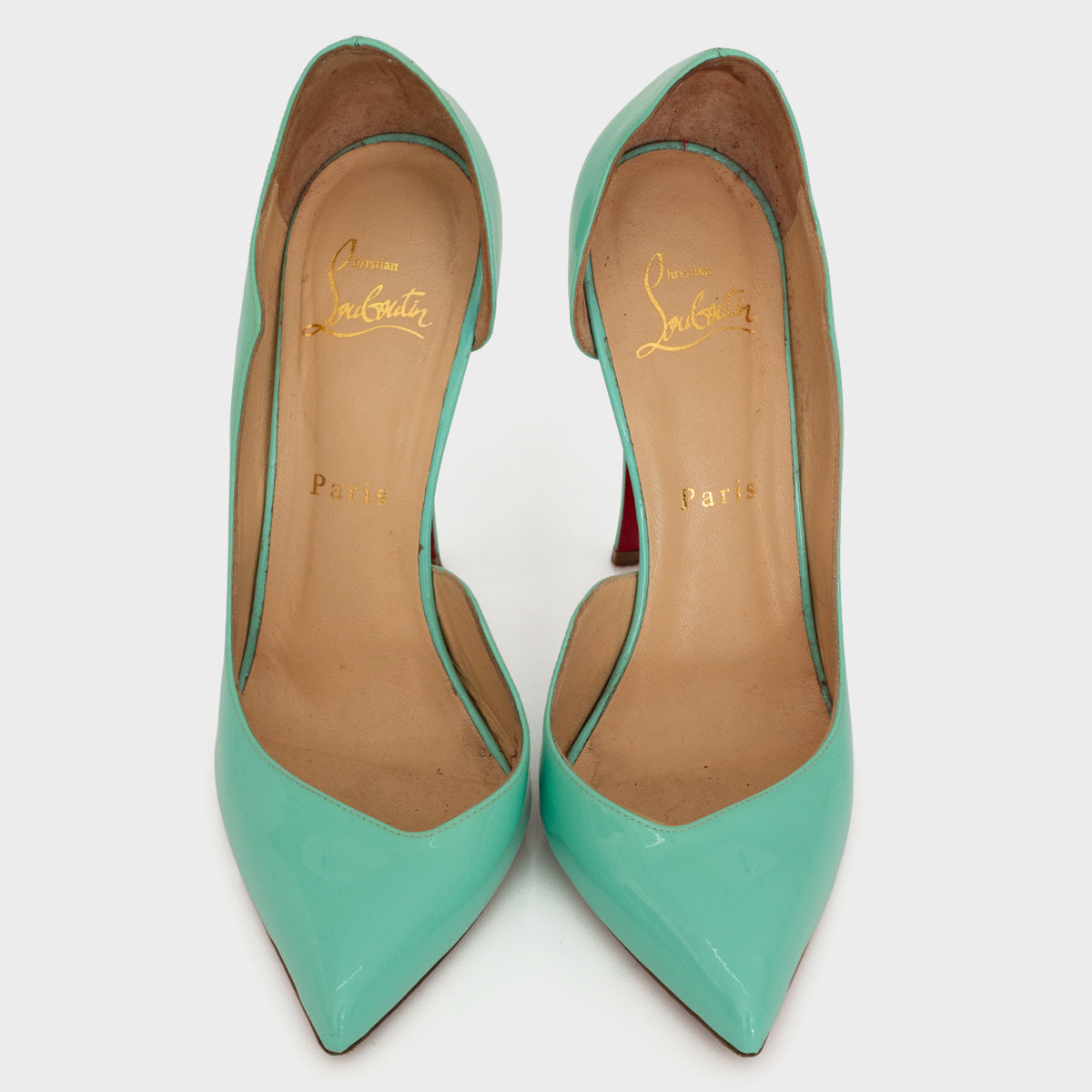 Scarpin Christian Louboutin Wavy Mirage Heel Signature Turquesa Tam. 3 Peguei Bode