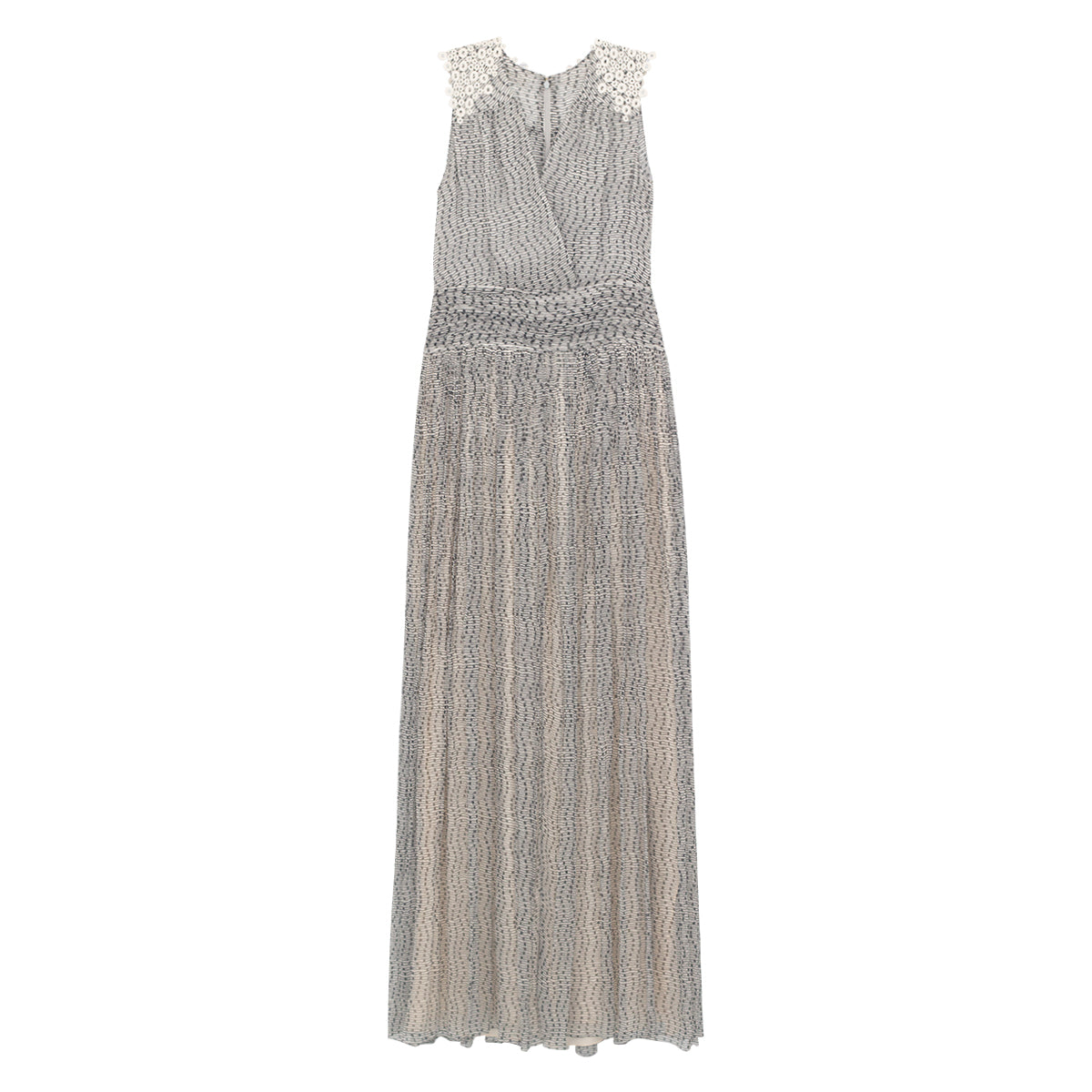 Vestido Chloé Longo Cinza e Branco Tam. 36