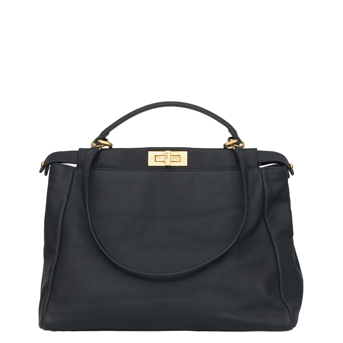 Bolsa Fendi Peekaboo preto Grande com Dourada