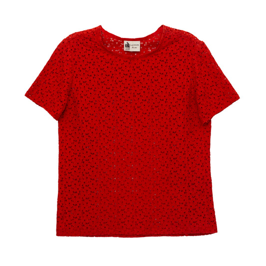 Blusa Lanvin Renda Vermelho Vivo Tam. 38