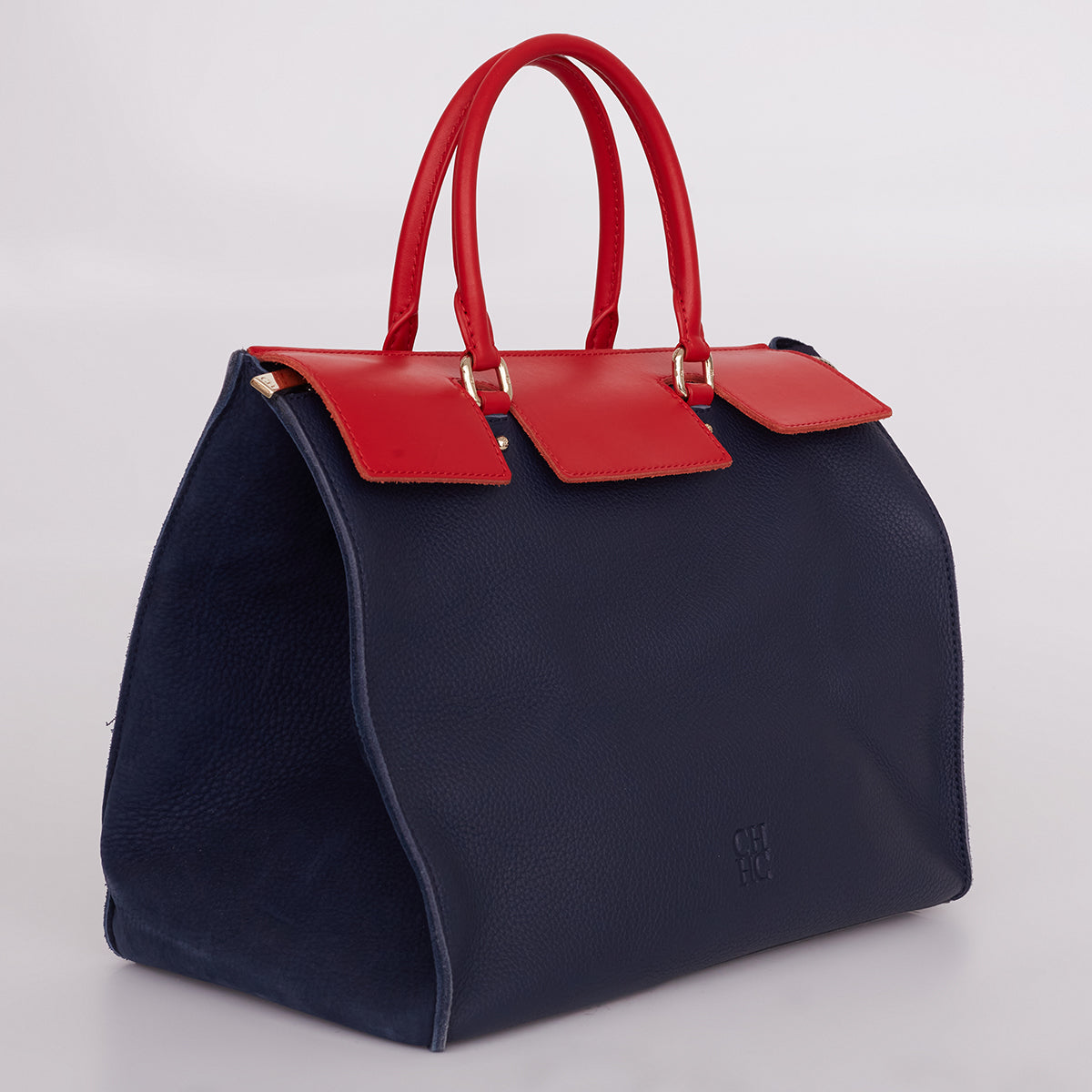 Bolsa Carolina Herrera Azul com Vermelho