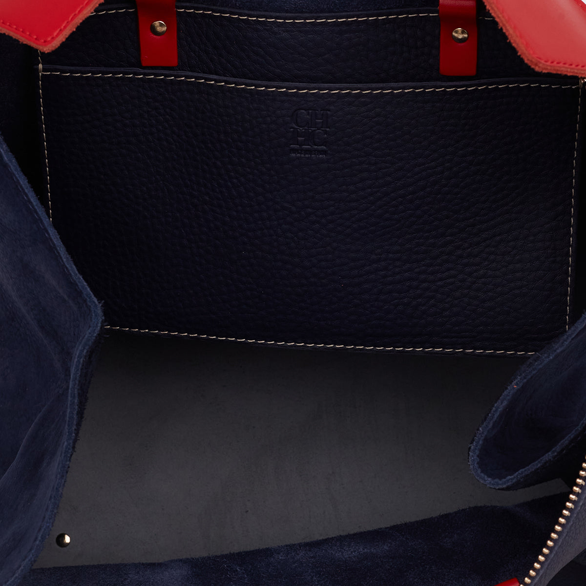 Bolsa Carolina Herrera Azul com Vermelho