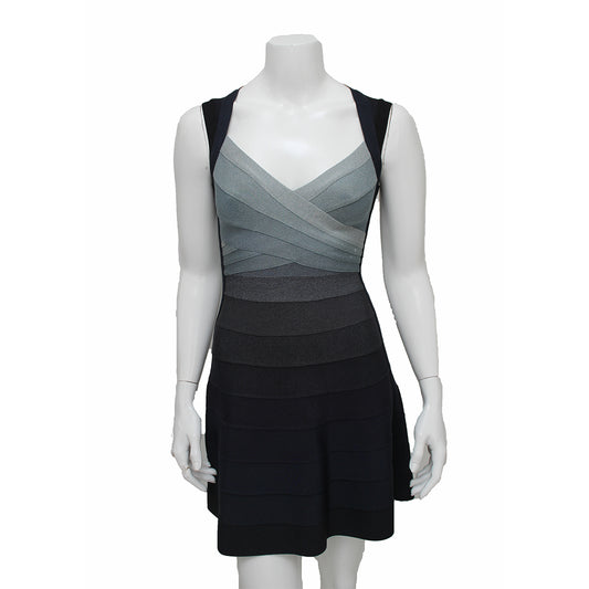 Vestido Herve Leger Azul Acinzentado Tam. S