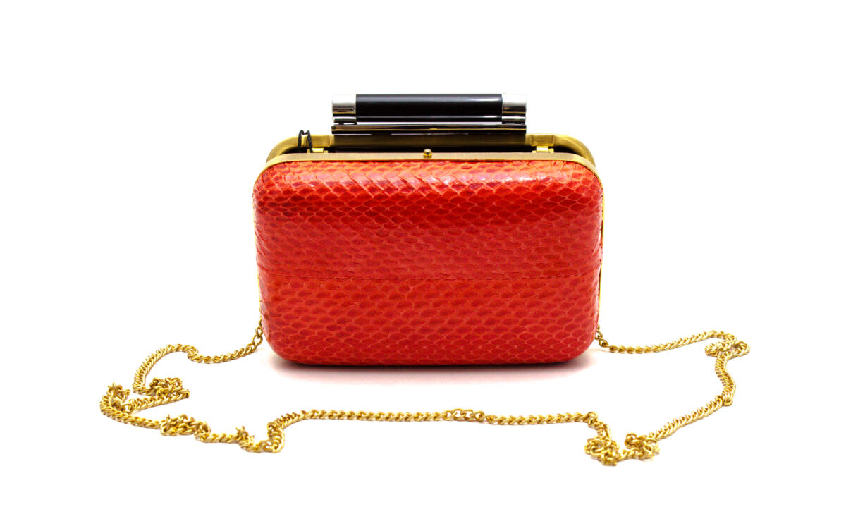 Clutch DVF vermelha python