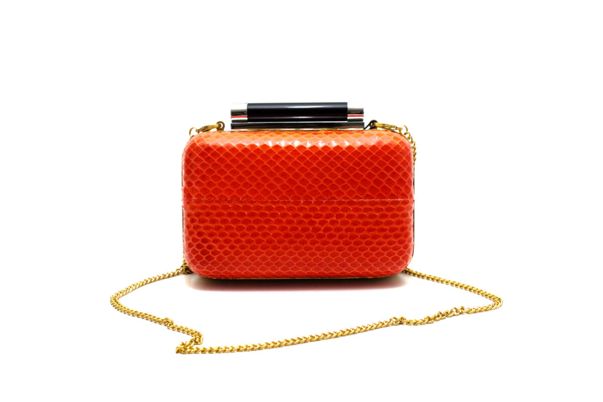 Clutch DVF vermelha python