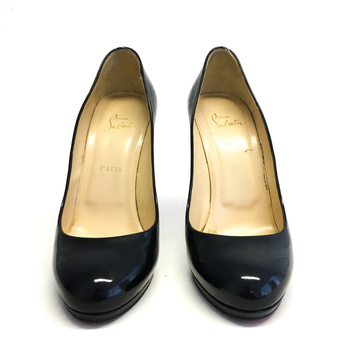 Sapato Christian Louboutin Preto Verniz Tam. 40