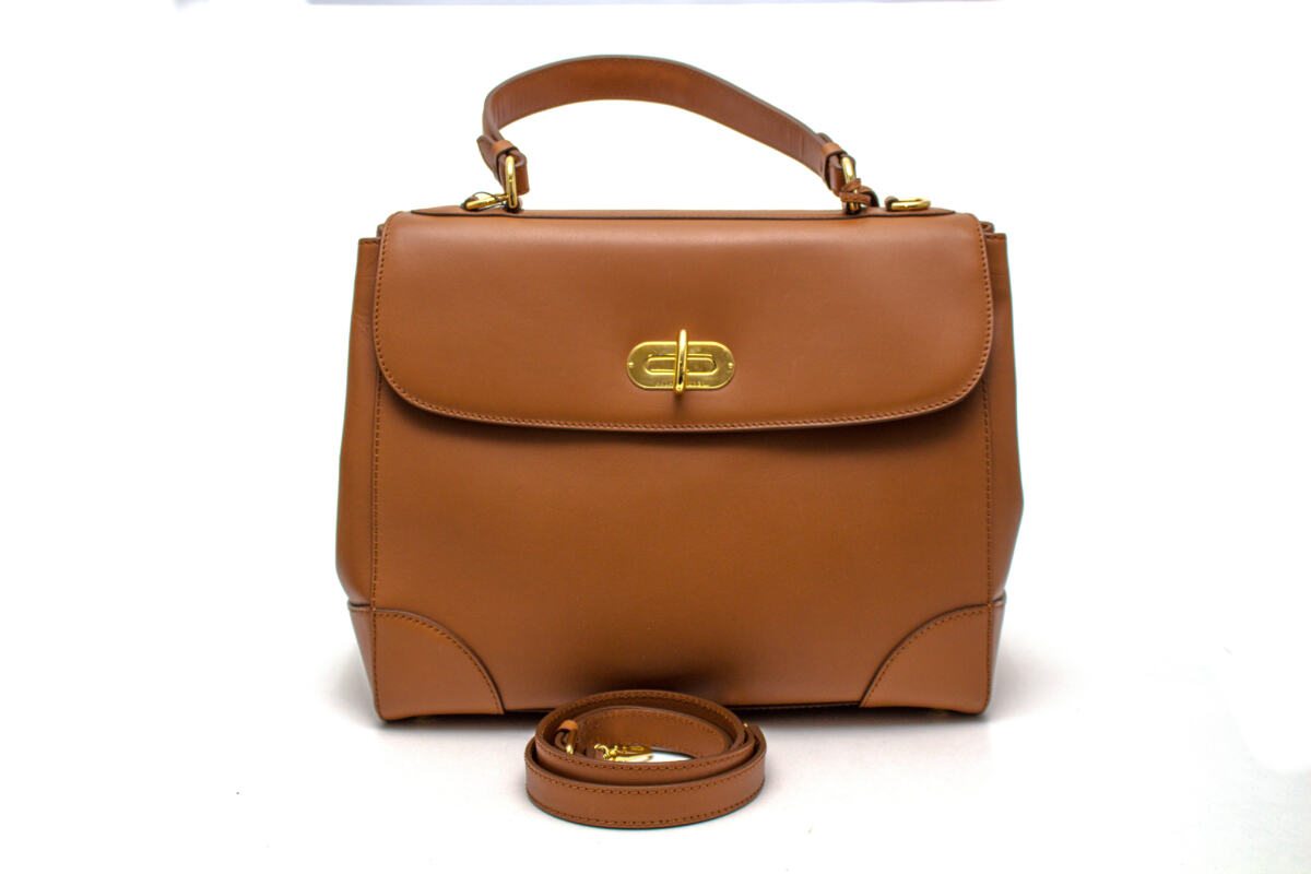 Bolsa Ralph Lauren Tiffin 33 Caramelo