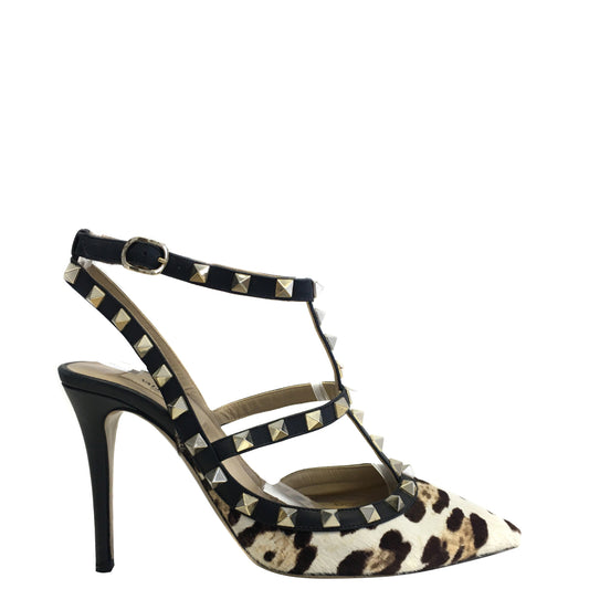 Sandália Valentino Garavani Rockstud Animal Print Tam. 38