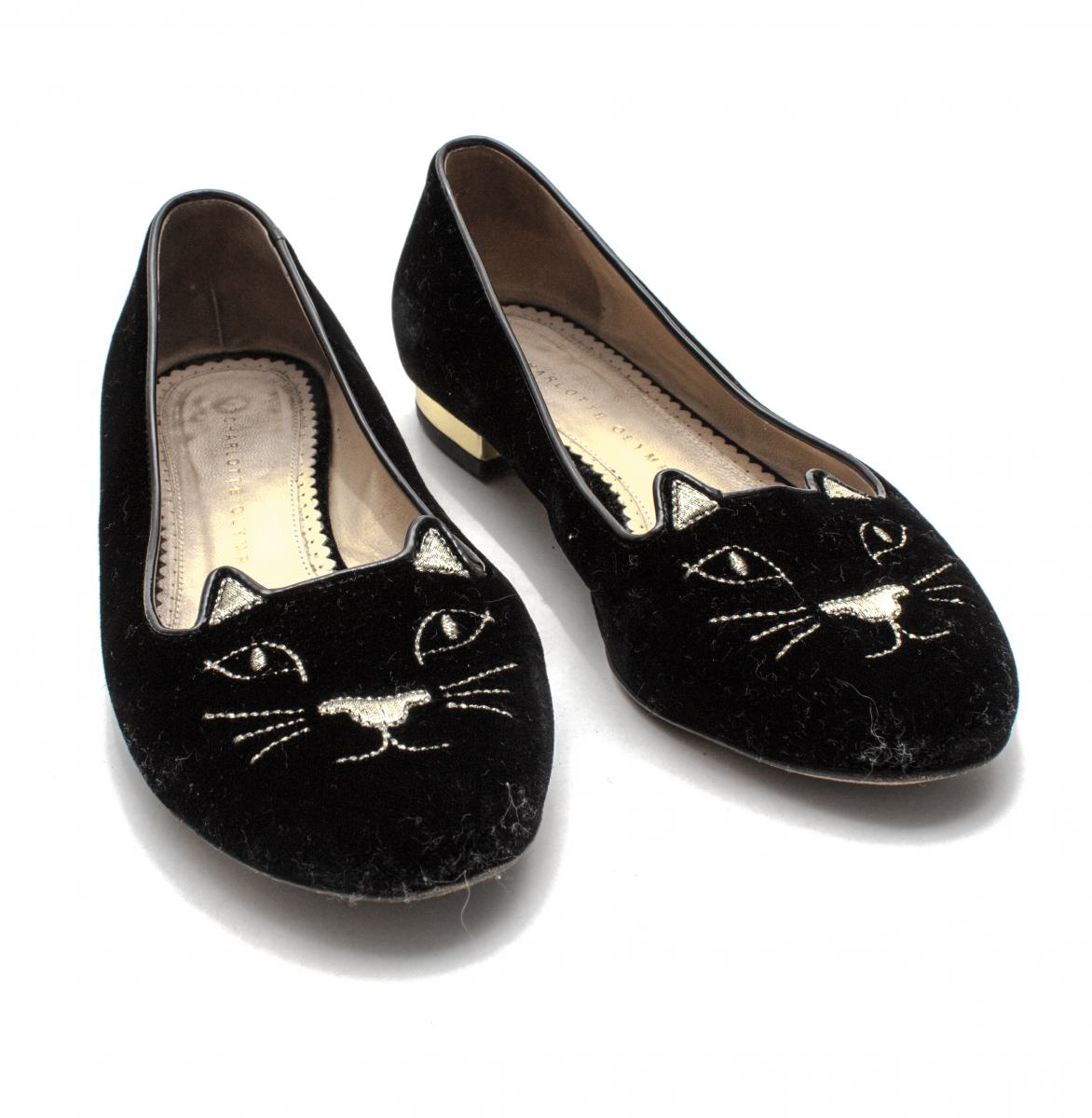 Sapatilha Charlotte Olympia Preta Camurça Tam. 37