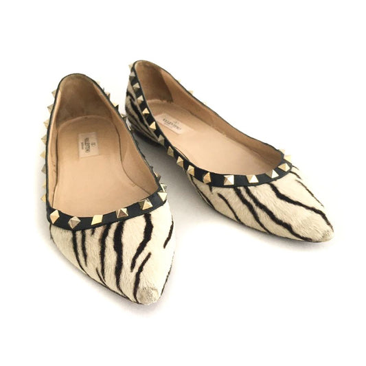 Sapatilha Valentino Rockstud Bellerina Animal Print Tiger Tam. 39