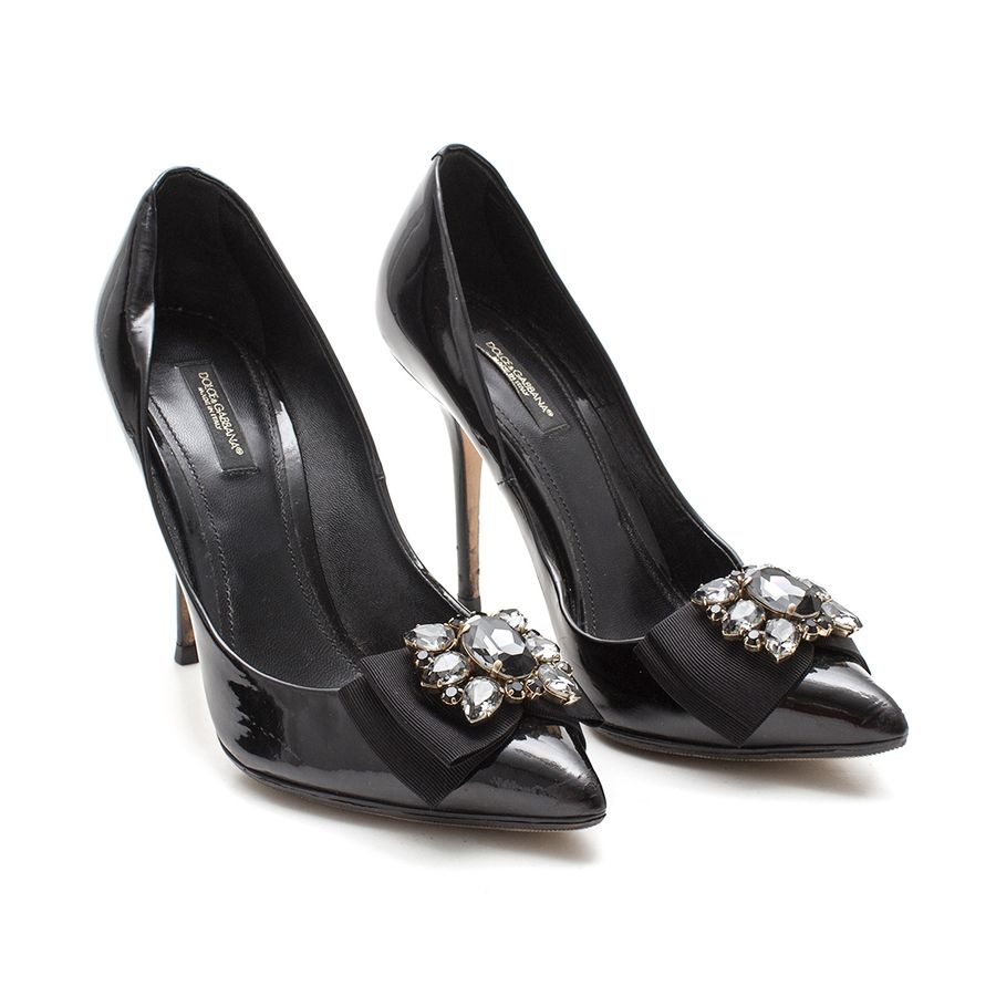 Scarpin Dolce & Gabbana Verniz com Pedrarias Tam. 38