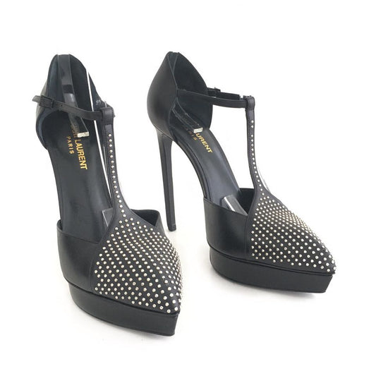 Sapato Scarpin Saint Laurent Preto com Tachas Tam. 38,5