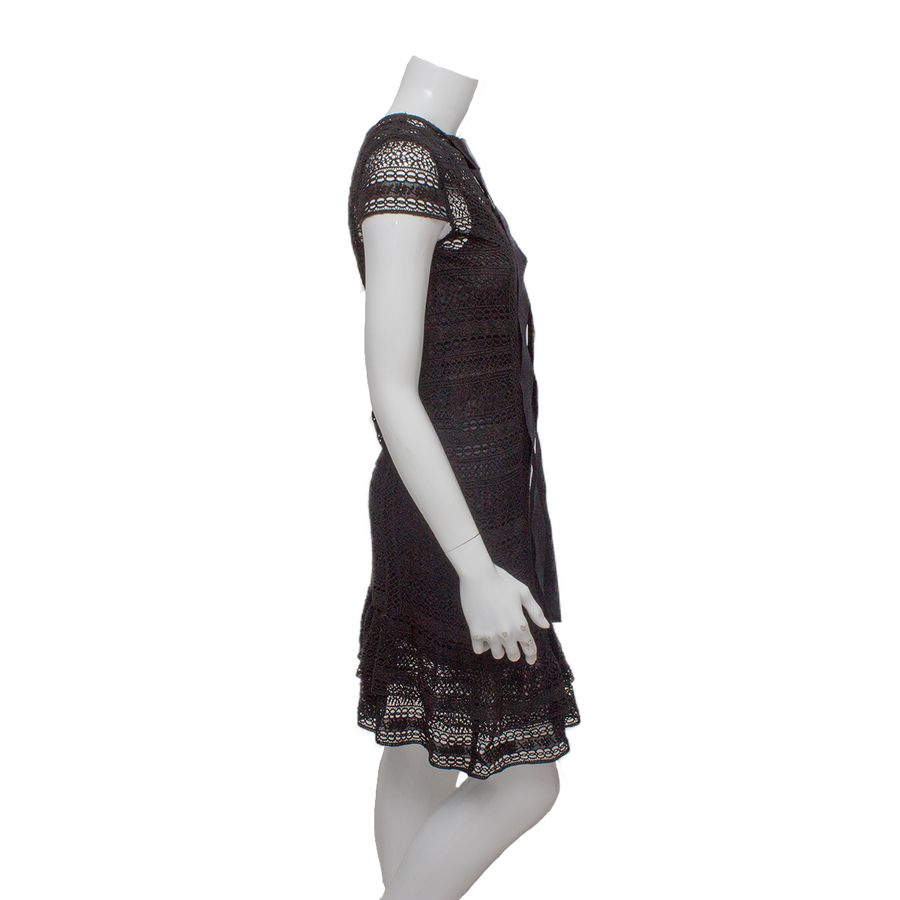 Vestido Carolina Herrera Preto Renda Tam. 38 Br