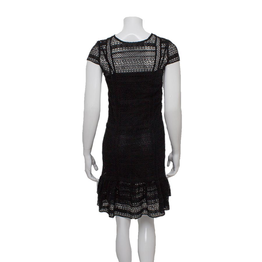 Vestido Carolina Herrera Preto Renda Tam. 38 Br