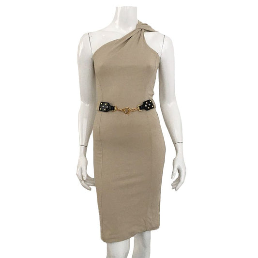 Vestido Gucci Bege com Cinto Tam. XS