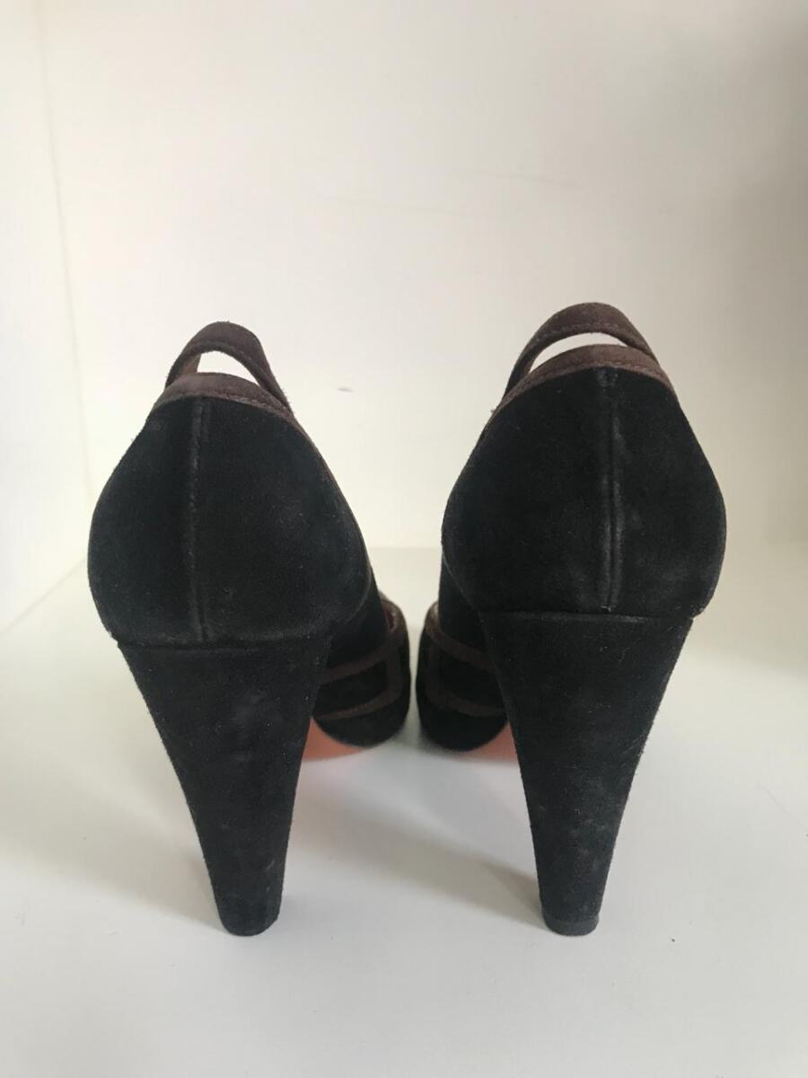 Scarpin Alaia preto e marrom, sola 38