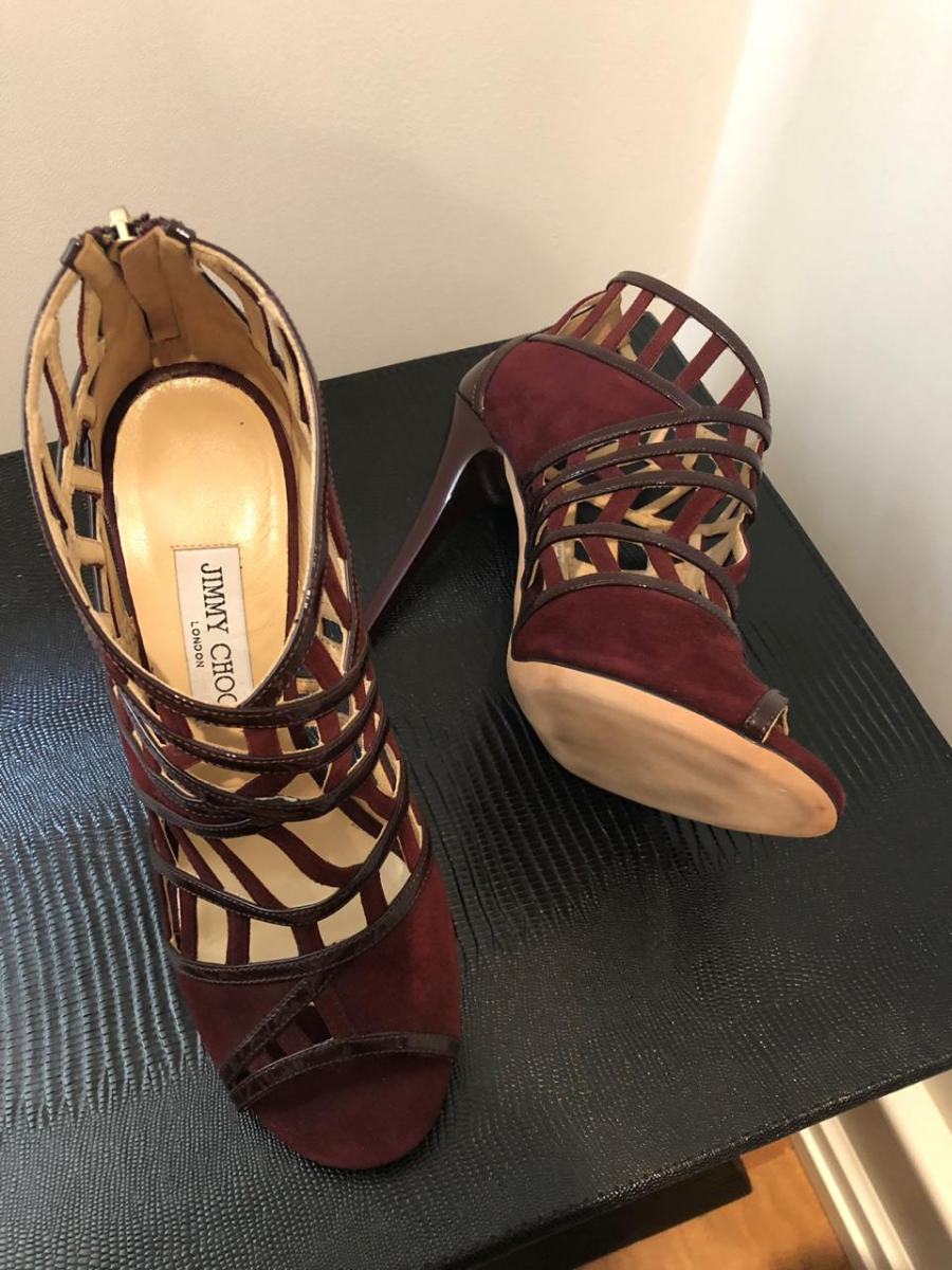 Sandália Jimmy Choo Gladiadora Marsala Tam. 39,5